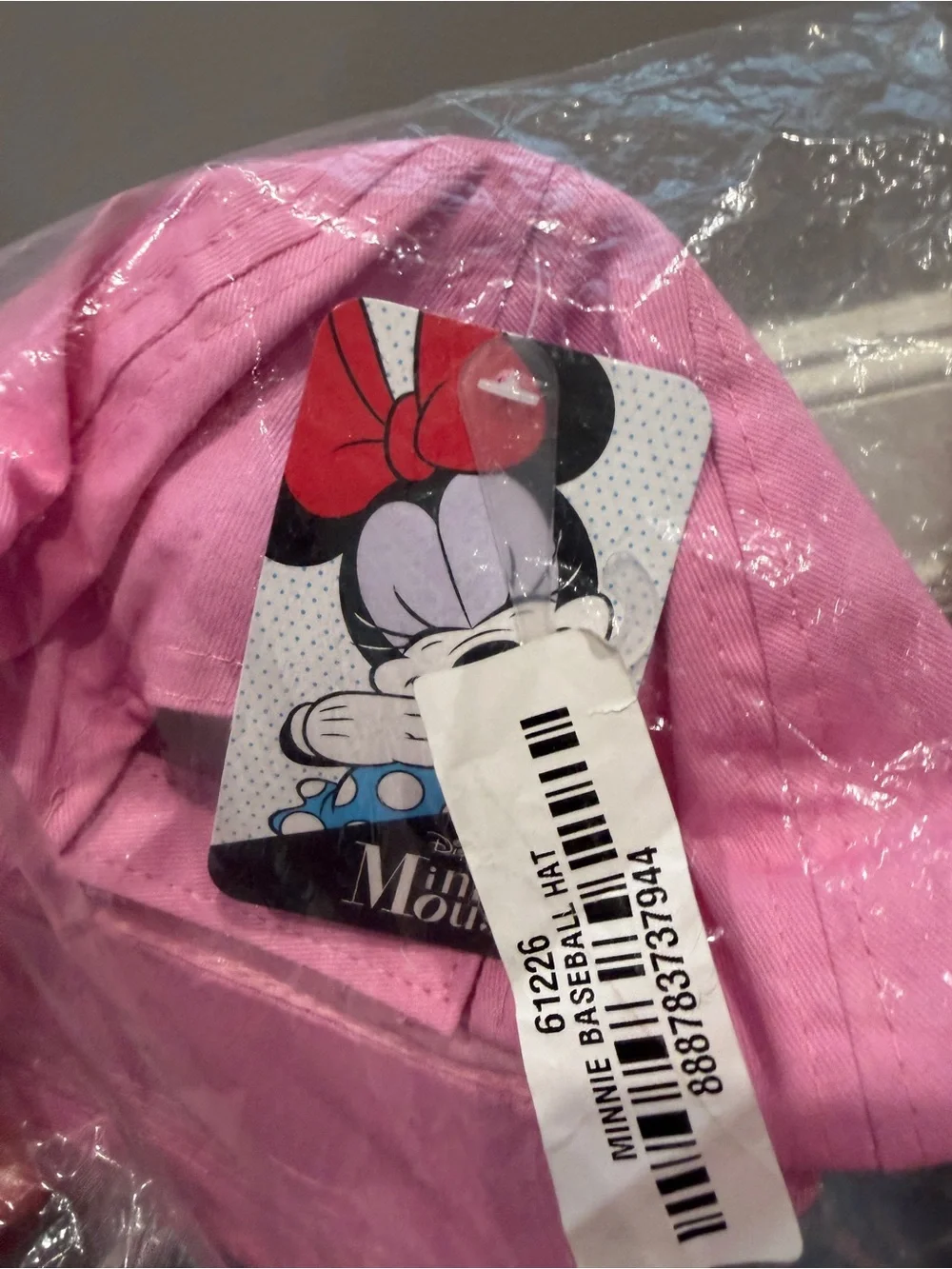 NWT Disney Pink Minnie Mouse Girls Kids Baseball Cap - Pink and Magenta Bow